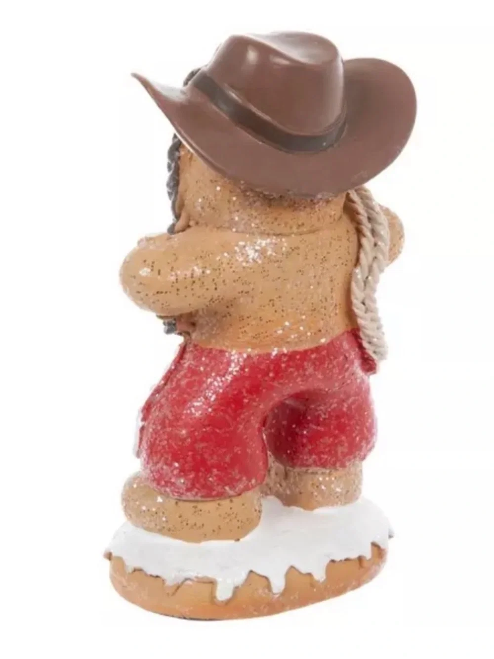 Rustic Gingerbread Cowgirl Holiday Figurine - Red
